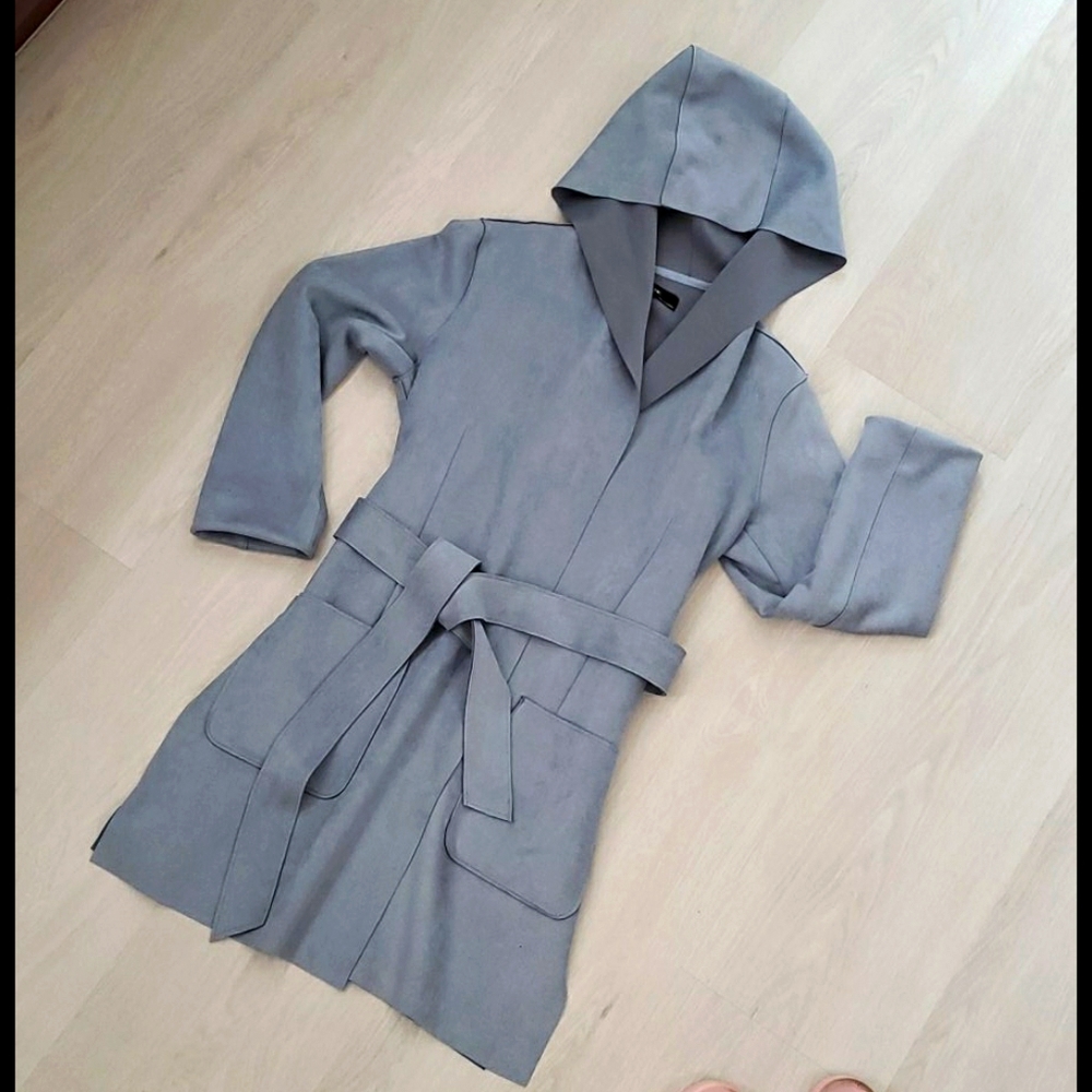 Suede trench jacket